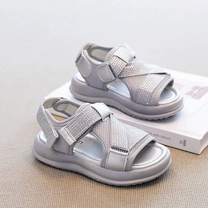 Summer Girls New Sandals Breathable Mesh Children's Causal School Sandals Simple Fashion Kids Beach Platform Sandals Open-toe