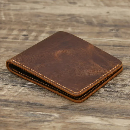 Men's Crazy Horse Leather Wallet, Genuine Leather Wallet, Card Bag, Simple Retro European and American Style, Mens Purse 2026