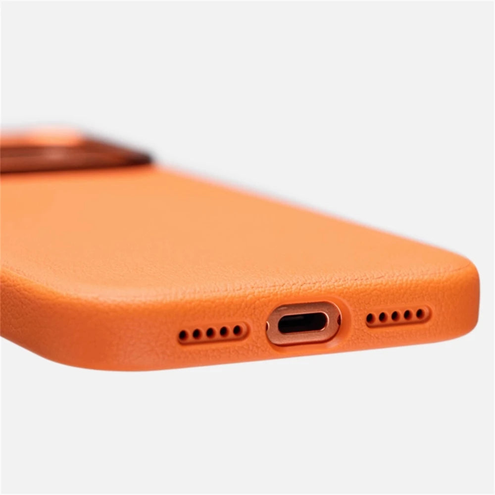 Luxury Business Shockproof PU Leather Camera Button Case For iPhone 17 Pro Max Air For Magsafe Magnetic Wireless Charging Cover