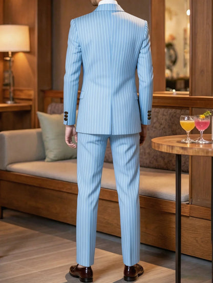 Men's Suit Sets Men's Striped Suits Dress Pants for Business Dinners and Weddings