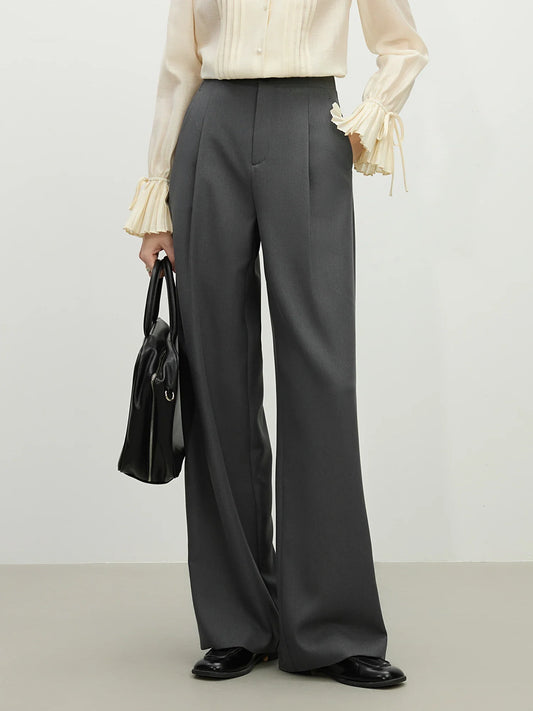 FSLE Women Spring Black Suit Sets Office Lady Temperament Short Single Button Blazers Full Length Trousers 25FS11065+25FS11066