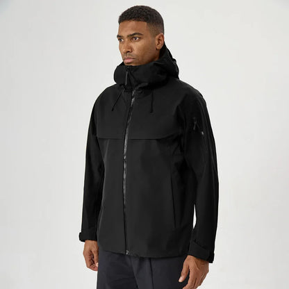 Autumn and Winter Hard-Shell Windbreaker Windproof Rainproof Breathable Outdoor Hiking Mountaineering Ski Suit Hooded Jacket