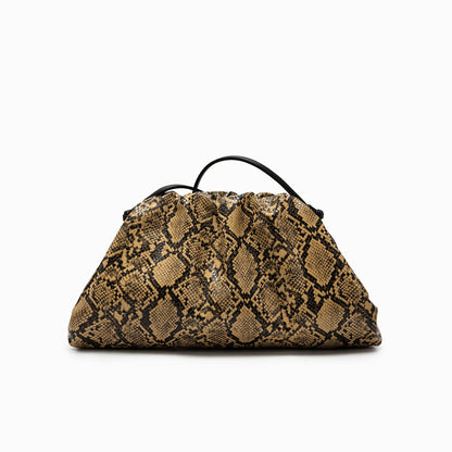 2026 Ruched Serpentine Dumpling Bags Women Pouch Handbag Cloud Clutch Snake Pattern Shoulder Crossbody Bag Luxury Designer Bag