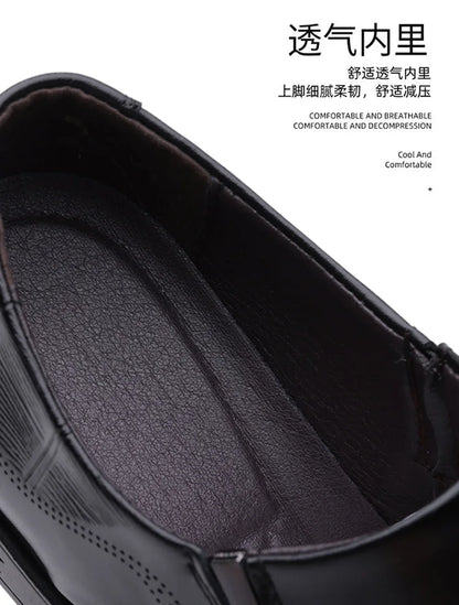 Spring Autumn New Leather Shoes for Men Solid Color Business Casual Shoes Male Fashion British Style Dress Shoe Man