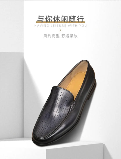 Newest 2025 Genuine Leather Men Driving Shoes Slip On Super Quality Comfortable Men Casual Cowhide Leather Moccasins Loafers