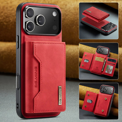 Luxury Leather Phone Case for IPhone 17 Pro Max Air16E 16 14 15 Plus 13 12 11 Pro Max Magnetic Detachable Card Stand Wallet