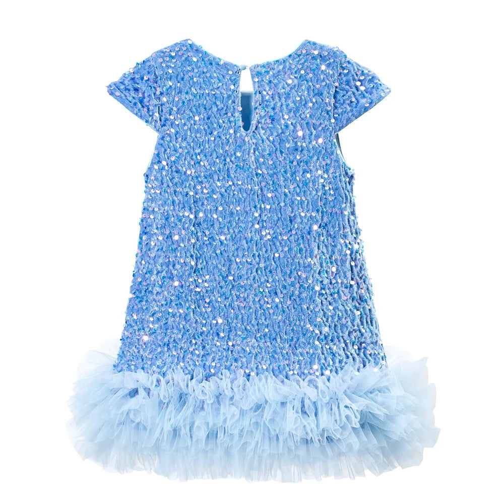 Girls Halloween Sequined Vest Skirt Princess TuTu Dress Children's Birthday Party Christmas Fluffy Dress Mesh Skirt Dresses L465