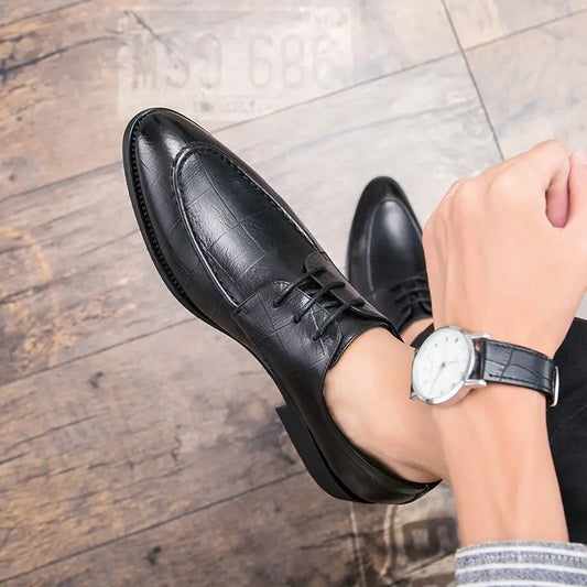 Men's British Style Leather Shoes Korean Version Pointed Toe Business Formal Trendy Versatile