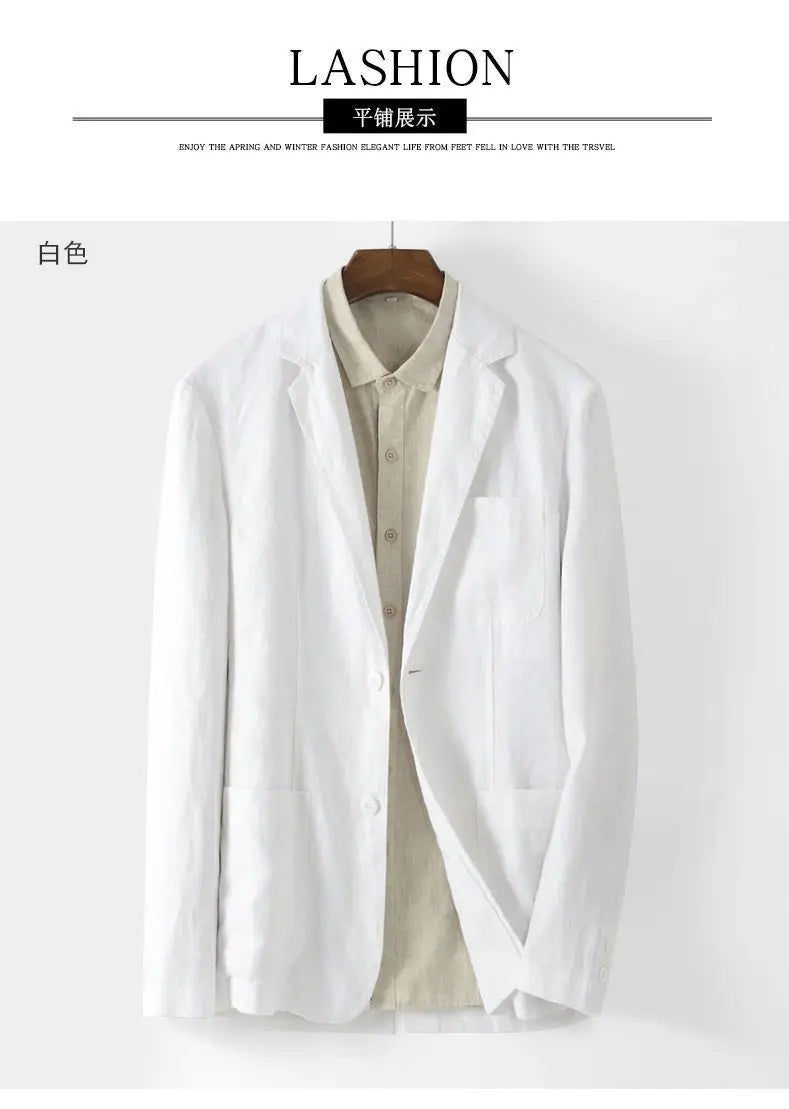 Linen Sun Protection Jacket Blazer - Men's Fashionable Business Casual Versatile and Comfortable Ice Sensation Breathable Blazer