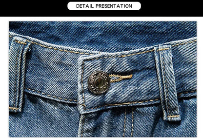 Summer Thin Bermuda Jeans Men's High Street Straight Shorts Fashion Casual Blue Classic Style Male Clothes Short Pants