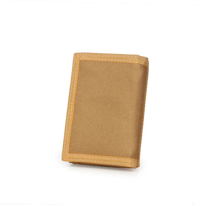 Men'S 5 Colors Korean Tri-Fold Coin Purse Canvas Wallet Solid Color Fashion Slim Multifunctional Classic Portable Card Holder