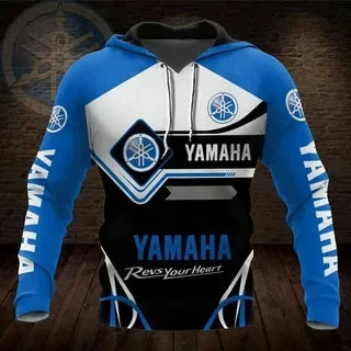Spring and Autumn Yamaha Racing Team Hoodies Fashion 3D Printing Men's Hoodies Outdoor Sports Clothing Yamaha Motorcycle Hoodies