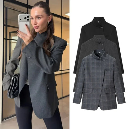 Tidalyf Women's Spring New Blazers & Jackets 2026 Fashion Retro Elegant Office Blazers Unique Youth Comfortable Street Jackets