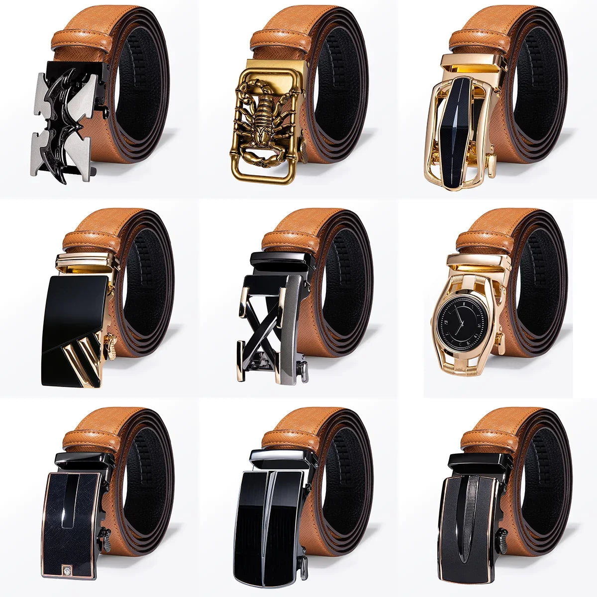 Men's Orange Brown Belt for Jeans New Yellow Green Blue Leather Jeans Belts Fashion Cowboy Genuine Leather Belt Strap
