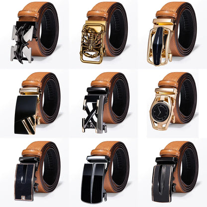 Men's Orange Brown Belt for Jeans New Yellow Green Blue Leather Jeans Belts Fashion Cowboy Genuine Leather Belt Strap