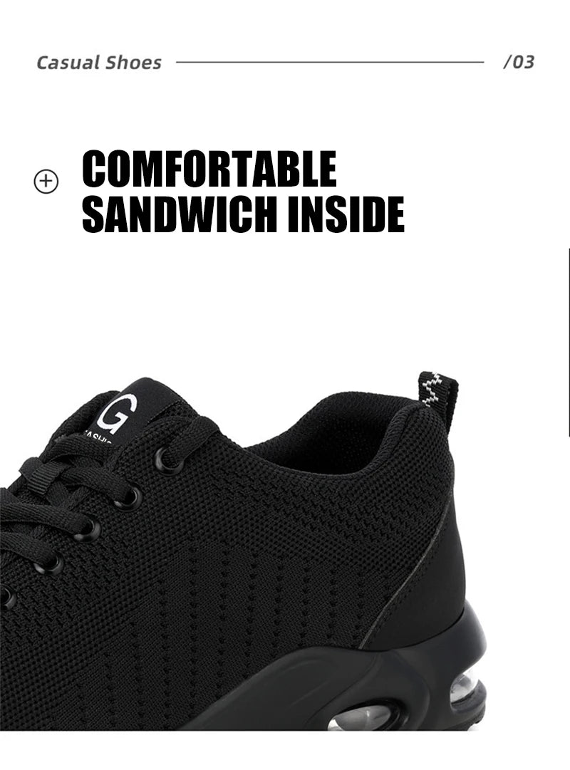 High Quality Men's Boots Safety Shoes Steel Toe Puncture-Proof Work Boots Lightweight Safety Work Shoes Men Indestructible Shoes