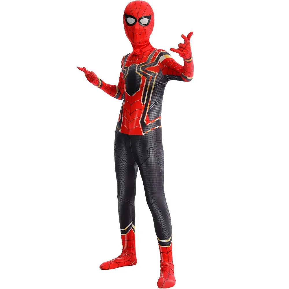 Spiderman Costume Spider Man Black Panther Iron Man Spider Gwen Cosplay Zentai Jumpsuit Bodysuit Halloween Costume Adult Child