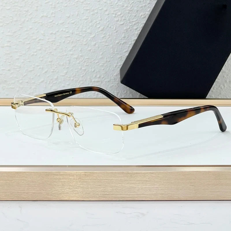 Luxury THE ARTIST I Rimless Sunglasses Alloy Acetate Designer Brand Fashion Design Irregular Square UV400 High Quality Men Women