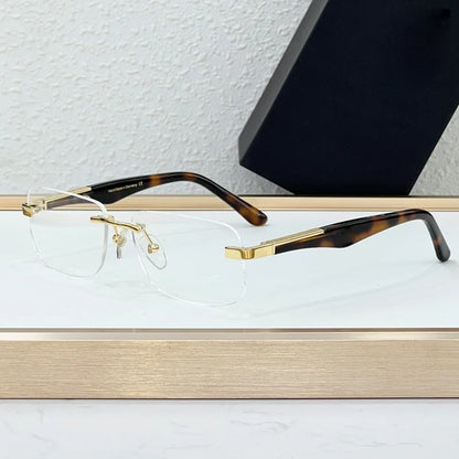 Luxury THE ARTIST I Rimless Sunglasses Alloy Acetate Designer Brand Fashion Design Irregular Square UV400 High Quality Men Women