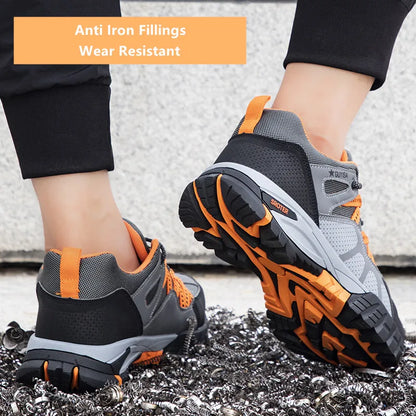 safety sneakers work man safety shoes Work shoes with steel toe anti puncture work  anti-slip boots indestructible shoes for men