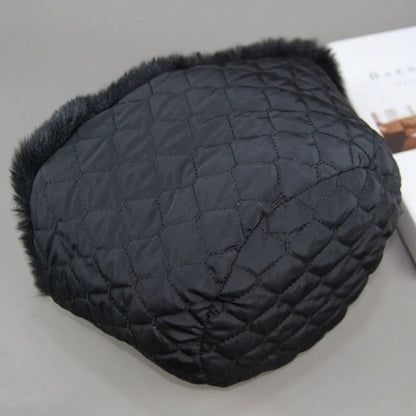 New Winter Outdoor Women Fake Real Rabbit Fur Hat Natural Warm Rabbit Fur Bomber Hats Male Quality Fake Rabbit Fur Caps