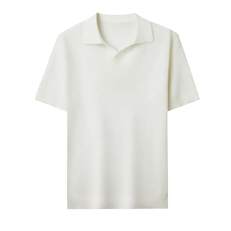 Men's Stretch 100% Cotton Polo Shirt - Pineapple Knit Seagull Collar, Breathable Short Sleeve Tee with Flexible M-4XL 6 Colors