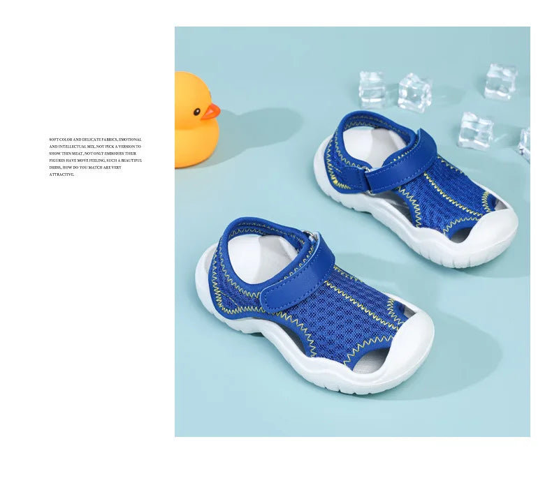 Sandals, children's toe caps, summer sandals for boys and girls, children's EVA thick soled beach shoes