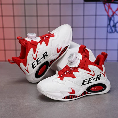 A pair of children's four-season leather high-top basketball shoes, wear-resistant basketball shoes, sizes 31-40，HL-2798