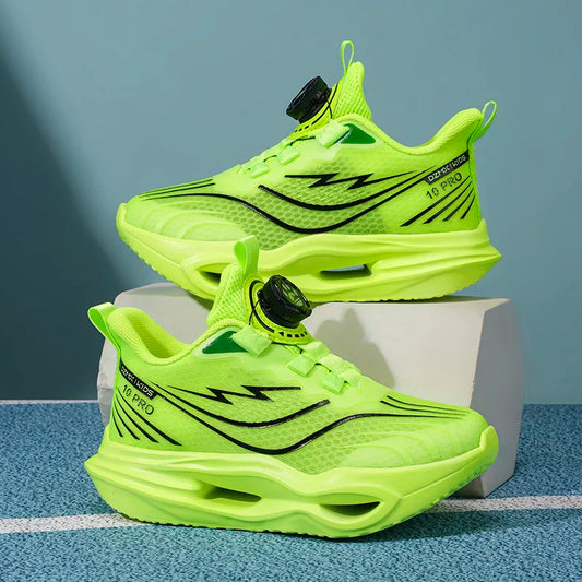 Children‘s Basketball Shoes Non-slip Breathable Sports Training Shoes Outdoor Lace-up Boys Girls Jogging Shoes Mesh Gym Sneakers