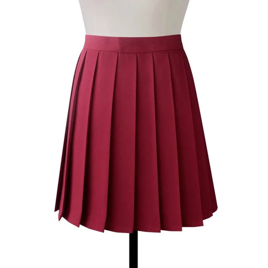 Women High Waist Pleated Midi Skirt Y2k Summer Knee-length Preppy Style Harajuku  Hot Street School Cosplay Casual Female Faldas