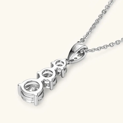 Certified D Color Three Stone Moissanite Pendant Necklace Collar Plata 925 Sterling Silver Necklaces for Women Jewelry