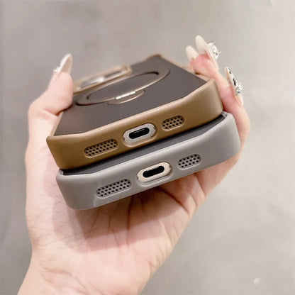 Luxury Magnetic for Magsafe Bracket Stand Phone Case for iPhone 13 15 16 Pro Max 12 14 Plus Folding Stand Shockproof Back Cover