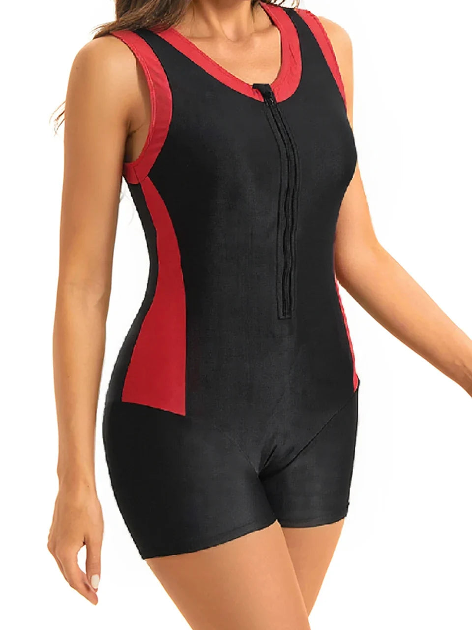 Zipper Racing Swimsuit Women One Piece Suit Professional Sports Bathing Suit Competition Swimwear Triathlon Bodysuit Beachwear