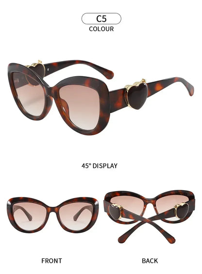 2025 New Trendy Fashion Cat Eye Women Sunglasses Oversized Oval Sun Glasses Ladies UV400 High Quality Light Luxury Sunshade
