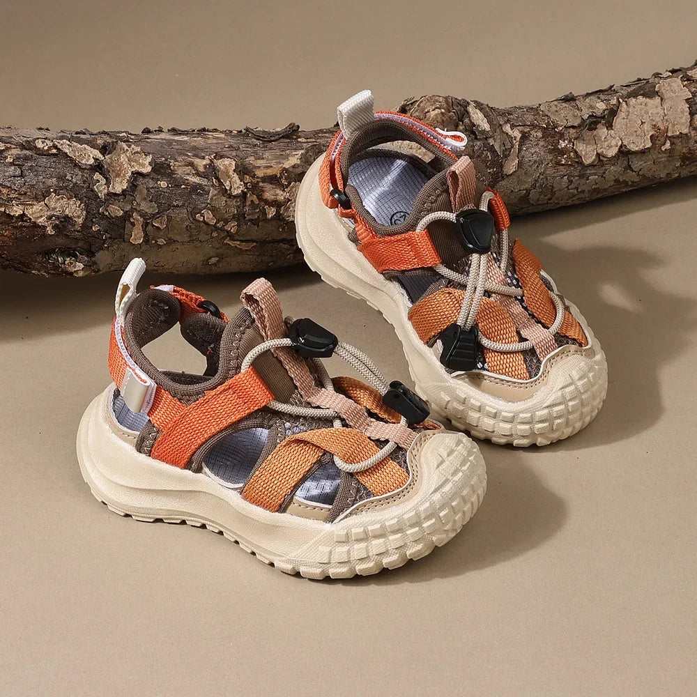 2025 New Summer Children Sandals For Boys Mesh Breathable Kids Sport Shoes Soft Sole Fashion Toddler Boys Beach Sandals EU21-30