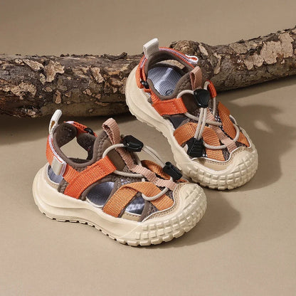 2026 New Summer Children Sandals For Boys Mesh Breathable Kids Sport Shoes Soft Sole Fashion Toddler Boys Beach Sandals EU21-30