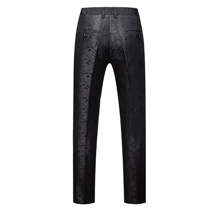 Blue Men's Suit Trousers, Jacquard Fabric Pants, Wedding Party Dress Pant, Asian Size M-5XL 6XL, Pantalones Hombre