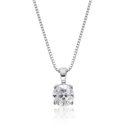 1ct Moissanite Pandent Necklace s925 Sterling Silver Plated 18k Box Chain Dainty Necklaces for Women Fine Jewelry Gift