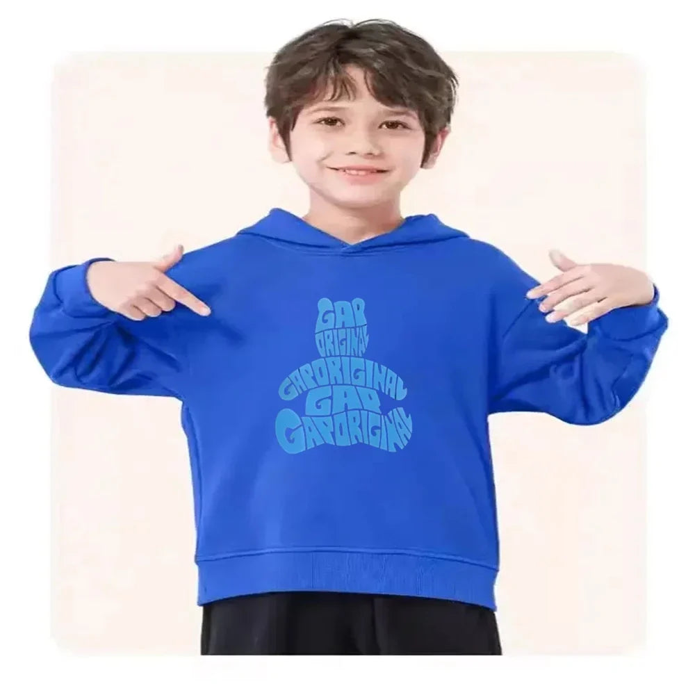 Children's Hoodies Suit Suitable Girls Boy Black Small Bear Brand Print Age 3-12 Coat Toddler Long Sleeves Leisure Clothing