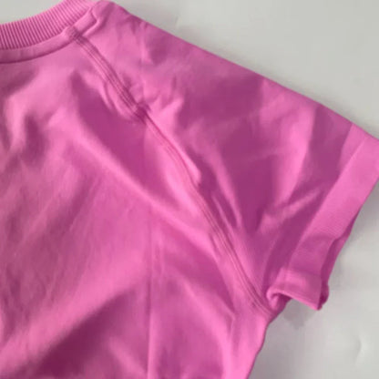 2 Piece Leggings Set Women Longline Short Sleeve Gym Crop Top High Waist Yoga Leggings Workout Sports Suit Fitness Clothes