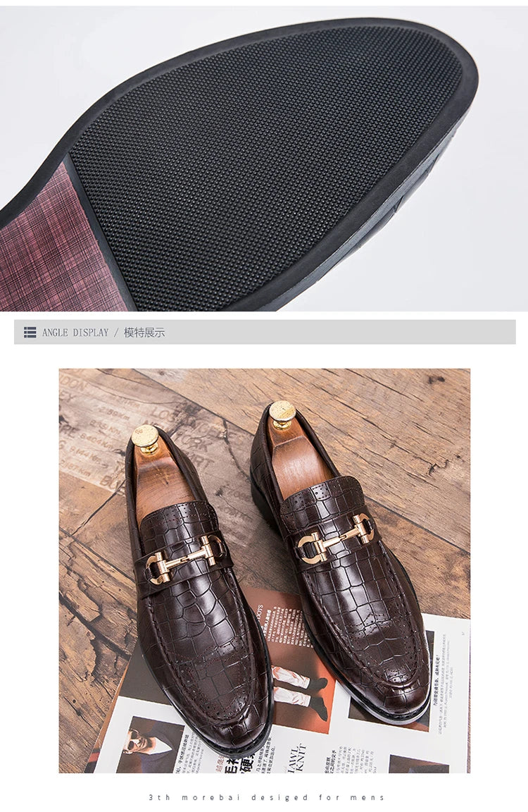 High Quality Casual Business Leather Shoes For Men Classic Social Leather Shoes Men Party Formal Loafers Men Dress Shoes Retro