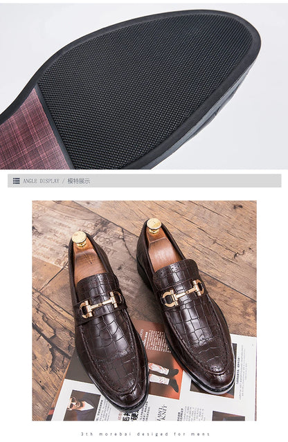 High Quality Casual Business Leather Shoes For Men Classic Social Leather Shoes Men Party Formal Loafers Men Dress Shoes Retro