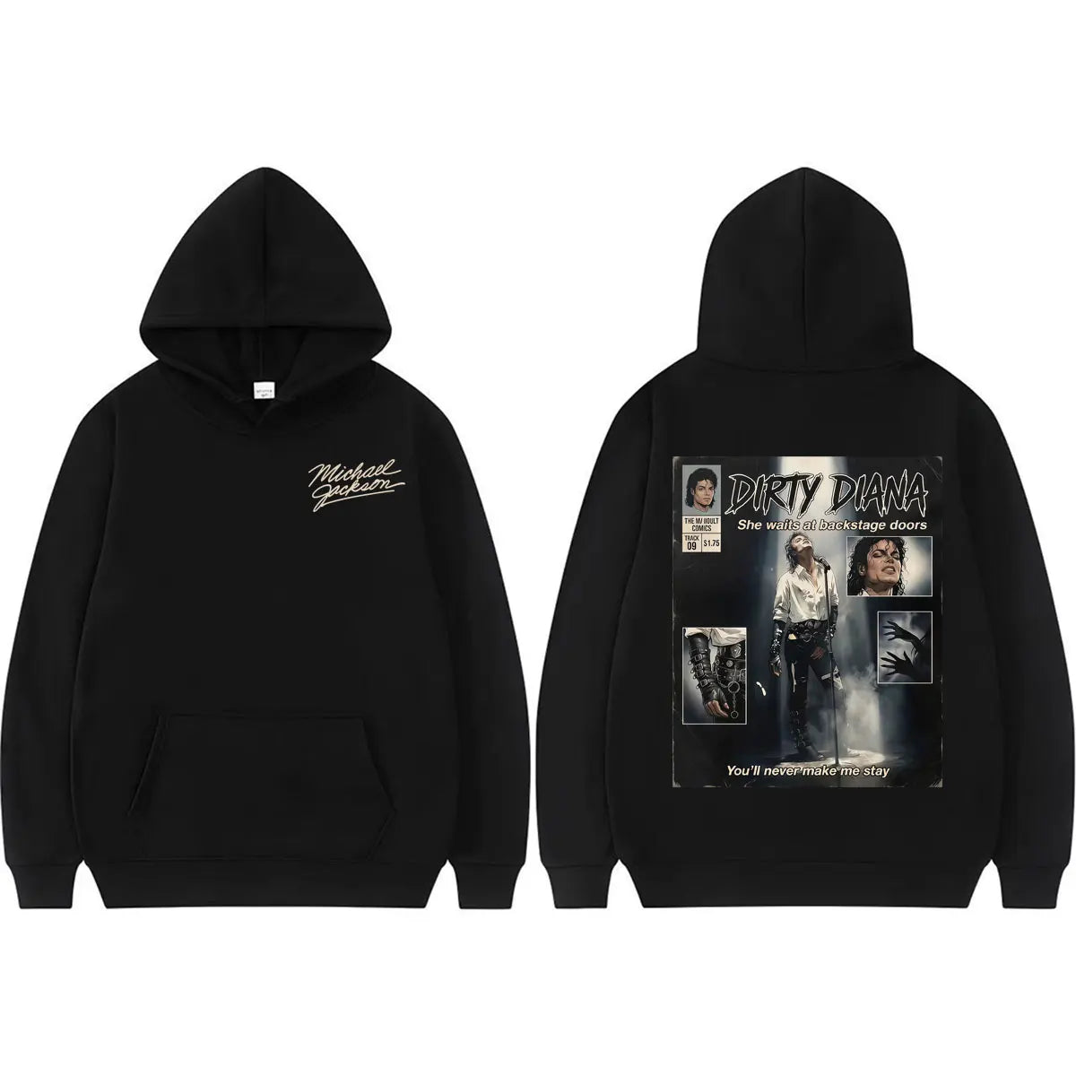 Michael Jackson Dirty Diana Hoodie King of Pop Bad Era Rock Sweatshirts Men Women Fashion Hip Hop High Quality Hoodie Streetwear