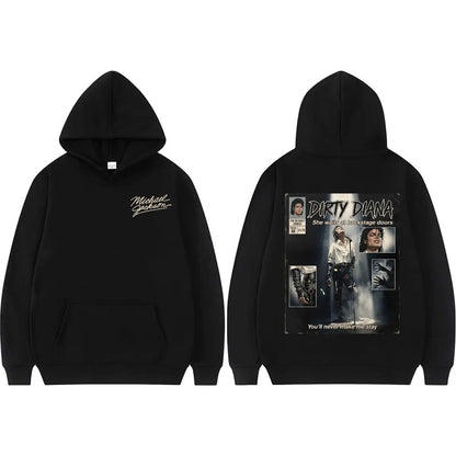Michael Jackson Dirty Diana Hoodie King of Pop Bad Era Rock Sweatshirts Men Women Fashion Hip Hop High Quality Hoodie Streetwear