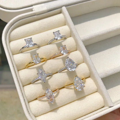 18K Gold Plated 925 Sterling Silver Crushed Ice Cut Lab Sapphire Gemstone Wedding Party Fine Jewelry Rings Wholesale