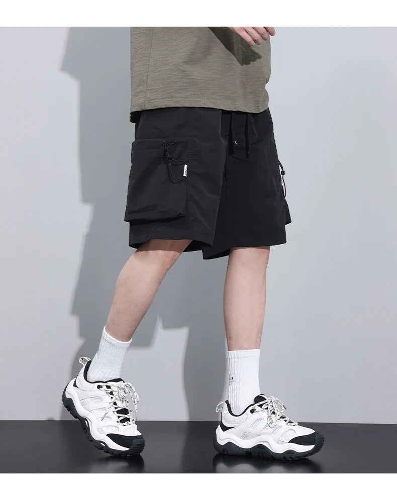 2024 Summer Thin Shorts for Men Cargo Pants Side Pockets Baggy Joggers Bermuda Knee Basketball Short Pant Male M-4XL