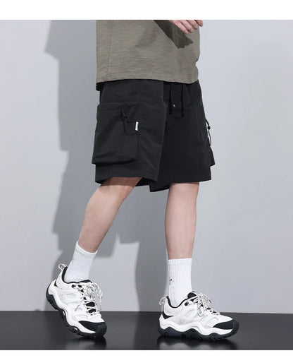 2024 Summer Thin Shorts for Men Cargo Pants Side Pockets Baggy Joggers Bermuda Knee Basketball Short Pant Male M-4XL