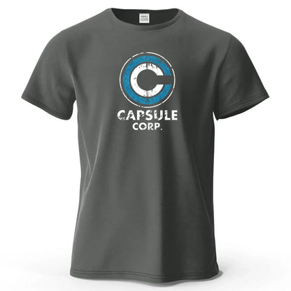 S-4XL Capsule Corp 100% Cotton Funny Printing Japan Anime Men T Shirt Tee Summer Streetwear Tops Fashion Brand Tshirt Clothing