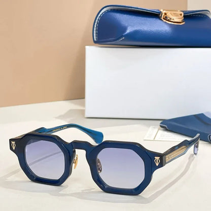 Irregulare Square Sunglasses Thick Acetate Polygon High Quality Handmade Vintage Fashion Brand Design UV400 with Case
