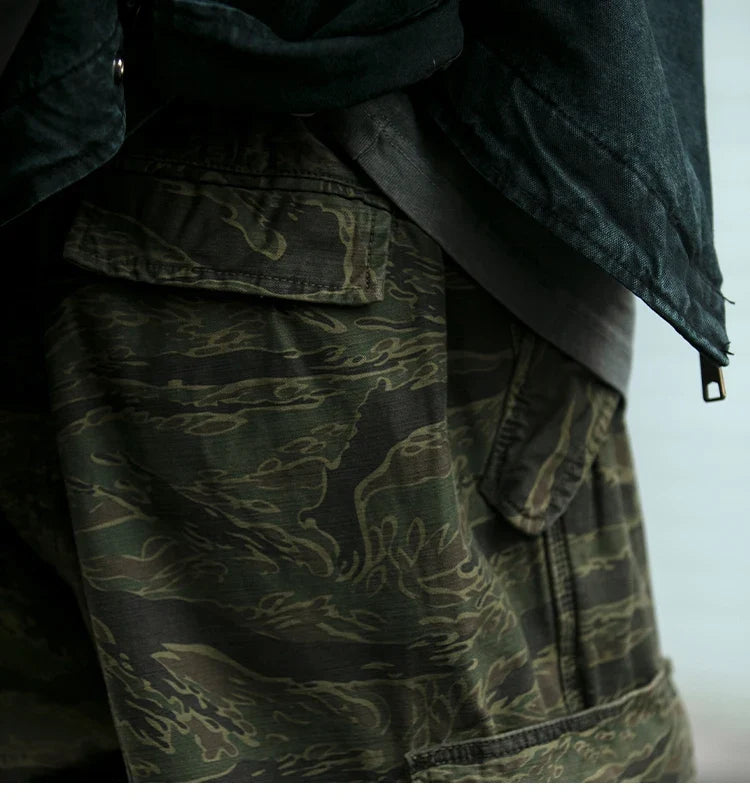 High Quality American Retro Ast Craft Camouflage Cargo Pants For Men Clothing Outdoors Tactical Pants Casual Baggy Trousers Male